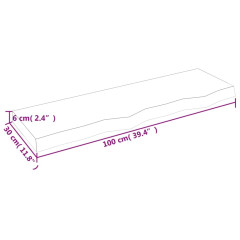 OMAXI Koupelnová deska tmavě hnědá 100x30x(2-6) cm ošetřený masivní 833985