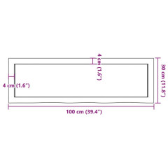 OMAXI Koupelnová deska tmavě hnědá 100x30x(2-6) cm ošetřený masivní 833985