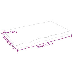 OMAXI Koupelnová deska tmavě hnědá 80x50x(2-4) cm ošetřený masiv 833916