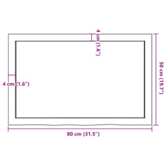 OMAXI Koupelnová deska tmavě hnědá 80x50x(2-4) cm ošetřený masiv 833916