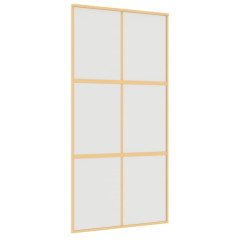 OMAXI Posuvné dveře zlaté 102,5 x 205 cm mléčné ESG sklo a hliník 119956