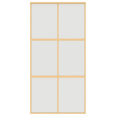 OMAXI Posuvné dveře zlaté 102,5 x 205 cm mléčné ESG sklo a hliník 119956
