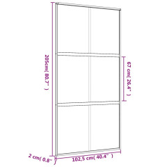 OMAXI Posuvné dveře zlaté 102,5 x 205 cm mléčné ESG sklo a hliník 119956