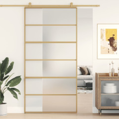 OMAXI Posuvné dveře zlaté 102,5 x 205 cm mléčné ESG sklo a hliník 120013
