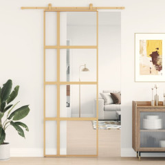 OMAXI Posuvné dveře zlaté 76 x 205 cm čiré ESG sklo a hliník 120266