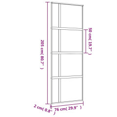 OMAXI Posuvné dveře zlaté 76 x 205 cm čiré ESG sklo a hliník 120266