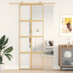 OMAXI Posuvné dveře zlaté 76 x 205 cm čiré ESG sklo a hliník 120204