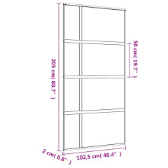 OMAXI Posuvné dveře zlaté 102,5 x 205 cm čiré ESG sklo a hliník 120280