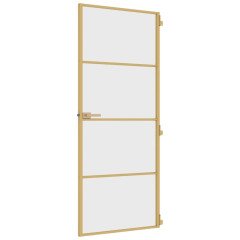 OMAXI Interiérové dveře úzké zlaté 83x201,5 cm tvrzené sklo a hliník 136830