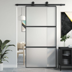 OMAXI Posuvné dveře černé 102,5 x 205 cm tvrzené sklo a hliník 120341
