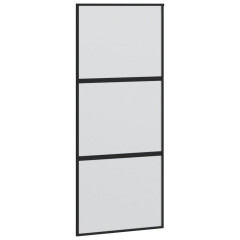 OMAXI Posuvné dveře černé 90 x 205 cm tvrzené sklo a hliník 120334