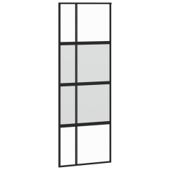 OMAXI Posuvné dveře černé 76 x 205 cm tvrzené sklo a hliník 120624
