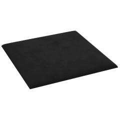 OMAXI Nástěnné panely 12 ks černé 30 x 30 cm samet 1,08 m² 019169