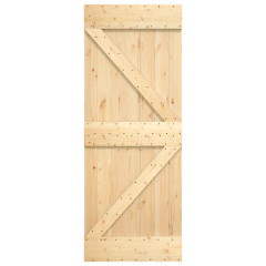 OMAXI Posuvné dveře s kováním 80 x 210 cm masivní borové dřevo 082144