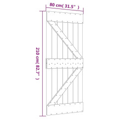 OMAXI Posuvné dveře s kováním 80 x 210 cm masivní borové dřevo 082144