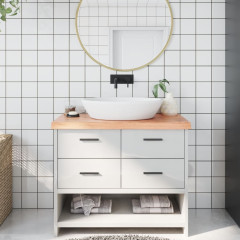 OMAXI Koupelnová deska hnědá 100x50x(2-6) cm ošetřený masivní dřevo 833084