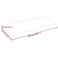 OMAXI Koupelnová deska hnědá 100x50x(2-6) cm ošetřený masivní dřevo 833084