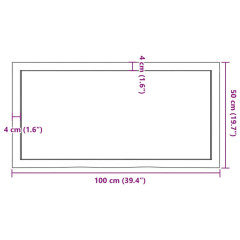 OMAXI Koupelnová deska hnědá 100x50x(2-6) cm ošetřený masivní dřevo 833084
