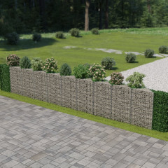 OMAXI Gabionová zeď z pozinkované oceli 630 x 30 x 100 cm 592084