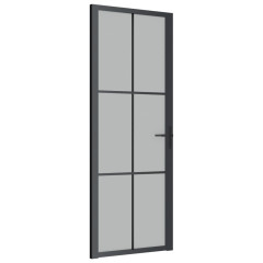 OMAXI Interiérové dveře 76 x 201,5 cm černé matné sklo a hliník 542481