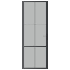 OMAXI Interiérové dveře 76 x 201,5 cm černé matné sklo a hliník 542481