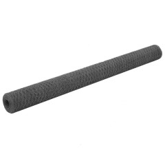 OMAXI Pletivo ke kurníku ocel s PVC povlakem 25 x 1,5 m šedé 624899