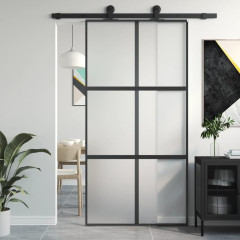 OMAXI Posuvné dveře černé 102,5 x 205 cm tvrzené sklo a hliník 120433