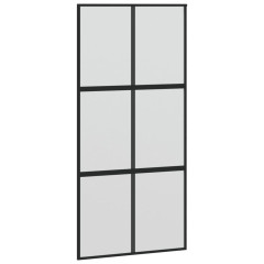 OMAXI Posuvné dveře černé 102,5 x 205 cm tvrzené sklo a hliník 120433