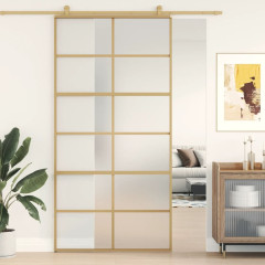 OMAXI Posuvné dveře zlaté 102,5 x 205 cm mléčné ESG sklo a hliník 120075