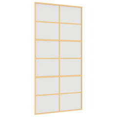 OMAXI Posuvné dveře zlaté 102,5 x 205 cm mléčné ESG sklo a hliník 120075