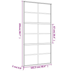 OMAXI Posuvné dveře zlaté 102,5 x 205 cm mléčné ESG sklo a hliník 120075