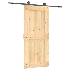 OMAXI Posuvné dveře s kováním 95 x 210 cm masivní borové dřevo 081291