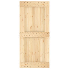 OMAXI Posuvné dveře s kováním 95 x 210 cm masivní borové dřevo 081291