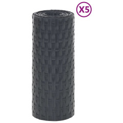OMAXI Balkonové zástěny 5 ks antracitové 255 x 19 cm polyratan 431331