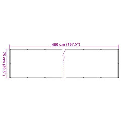 OMAXI Balkonová zástěna bílá 400 x 75 cm PVC 877580