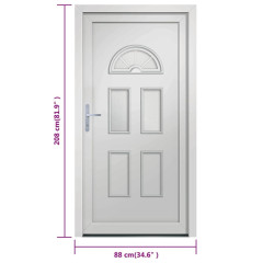 OMAXI Vchodové dveře bílé 88 x 208 cm PVC 887704