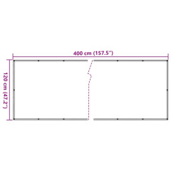 OMAXI Balkonová zástěna šedá 400 x 120 cm PVC 878426