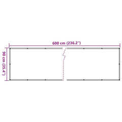 OMAXI Balkonová zástěna krémová 600 x 90 cm PVC 878020