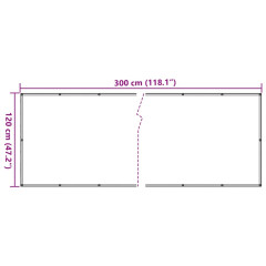 OMAXI Balkonová zástěna krémová 300 x 120 cm PVC 878488