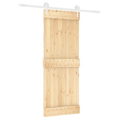 OMAXI Posuvné dveře s kováním 80 x 210 cm masivní borové dřevo 082717