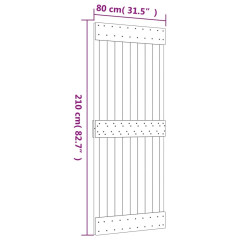OMAXI Posuvné dveře s kováním 80 x 210 cm masivní borové dřevo 082717