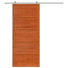 OMAXI Posuvné dveře voskově hnědé 90 x 208 cm masivní borové dřevo 823015