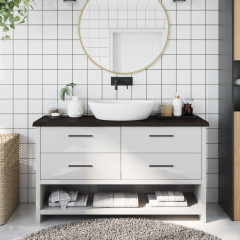 OMAXI Koupelnová deska tmavě hnědá 120x40x(2-4) cm ošetřený masiv 834104