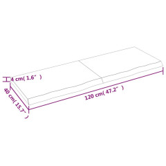 OMAXI Koupelnová deska tmavě hnědá 120x40x(2-4) cm ošetřený masiv 834104