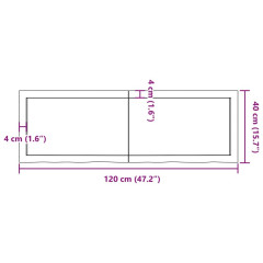 OMAXI Koupelnová deska tmavě hnědá 120x40x(2-4) cm ošetřený masiv 834104