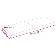OMAXI Koupelnová deska tmavě hnědá 160x60x(2-6) cm ošetřený masivní 834319