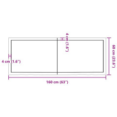 OMAXI Koupelnová deska tmavě hnědá 160x60x(2-6) cm ošetřený masivní 834319