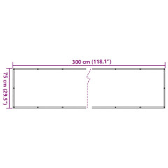 OMAXI Balkonová zástěna krémová 300 x 75 cm PVC 877504