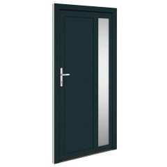 OMAXI Vchodové dveře antracitové 108 x 208 cm PVC 777524