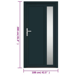 OMAXI Vchodové dveře antracitové 108 x 208 cm PVC 777524